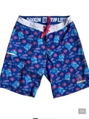 DIXXON Blue and Pink Floral stay loose boardShorts